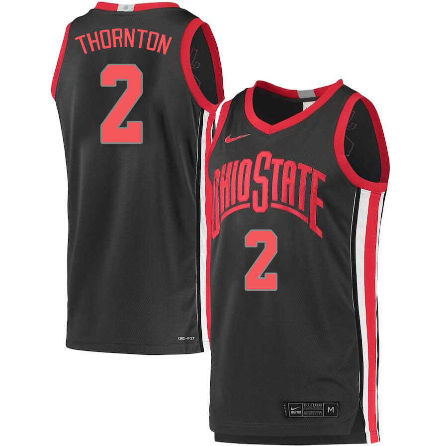 Ohio State Buckeyes #2 Bruce Thornton College Basketball Jerseys Stitched Sale-Charcoal
